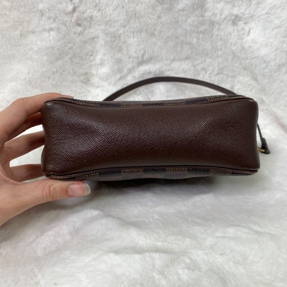 Louis Vuitton Trousse Pochette Brown Canvas Clutch Bag Authentic - Picture 7 of 16